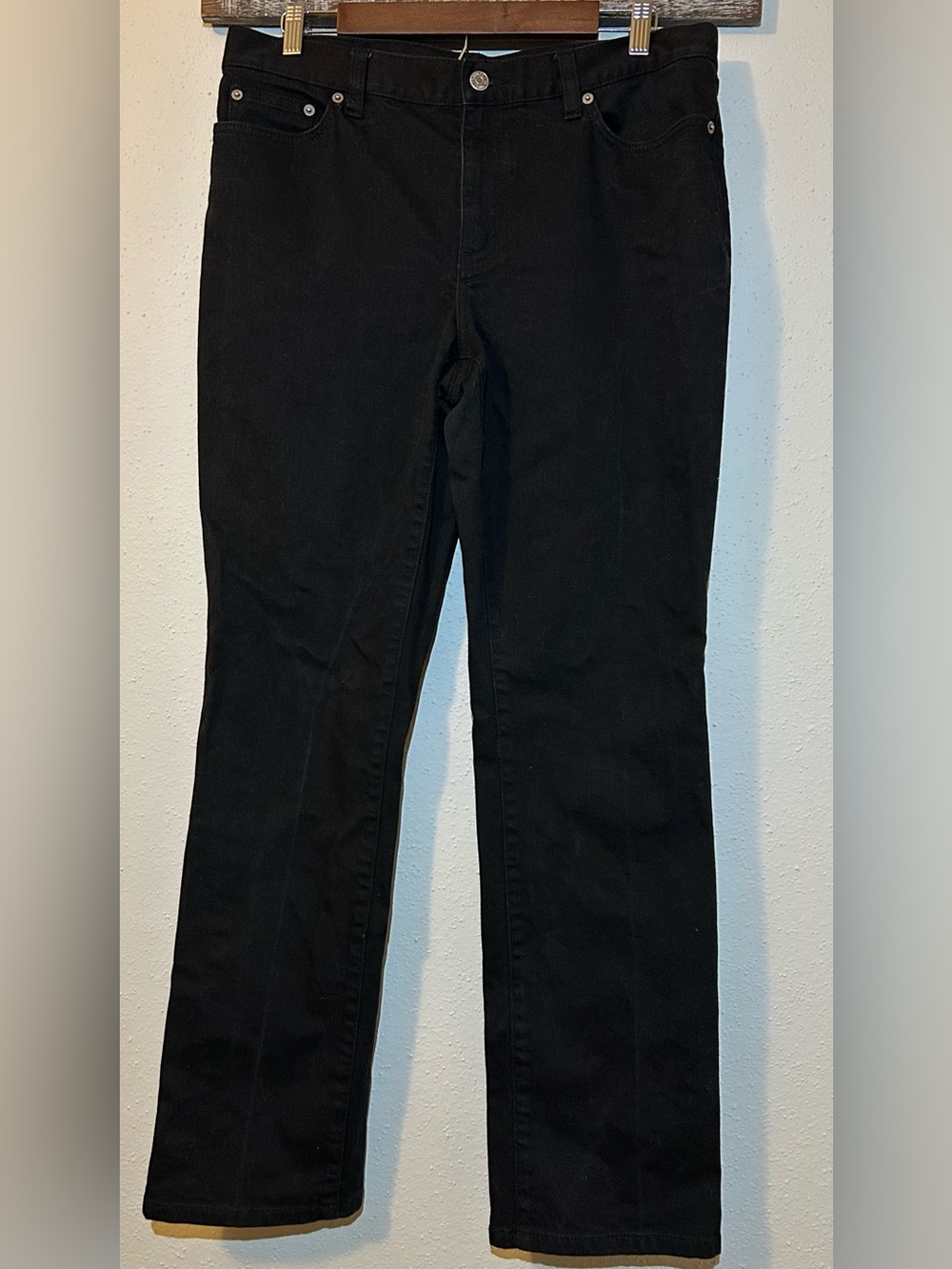 Lauren Jeans Co. Black Straight Leg Jeans - Size 12